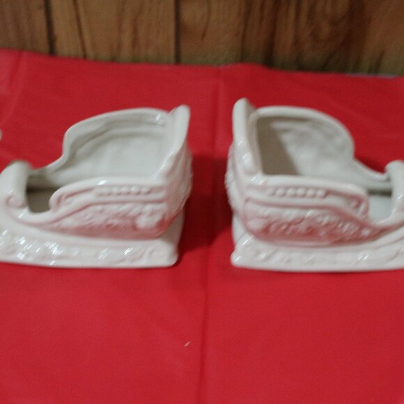 Porcelain Sleigh Holders Set of 2 - Picture 2 of 5